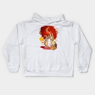 The Dragon with the Eyes of Crescent Flames Kids Hoodie